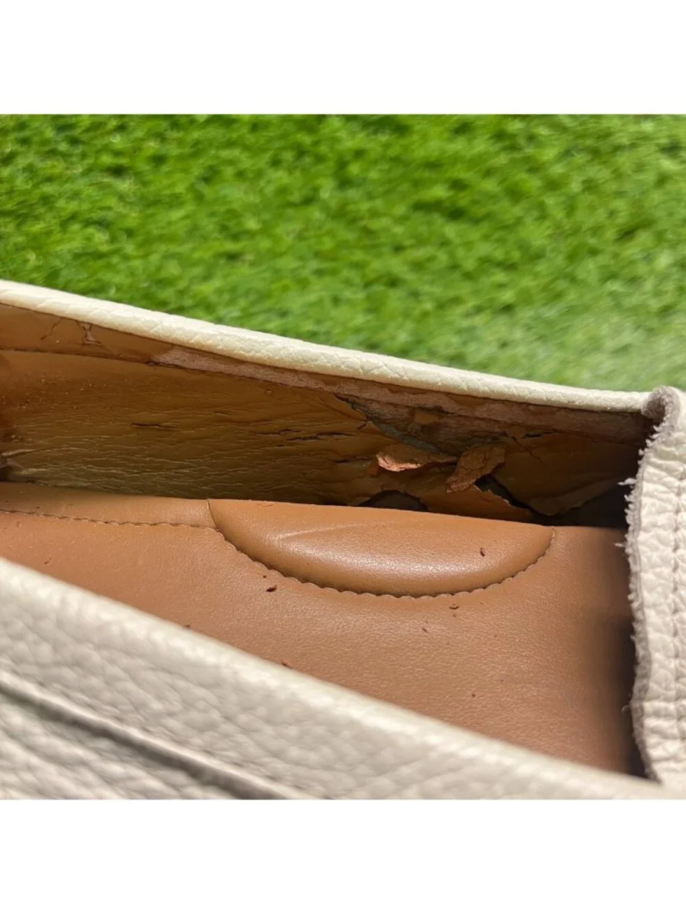 Coach Amber Womens Size 8.5 Cream Leather Casual Slip On Driving Loafers Flats